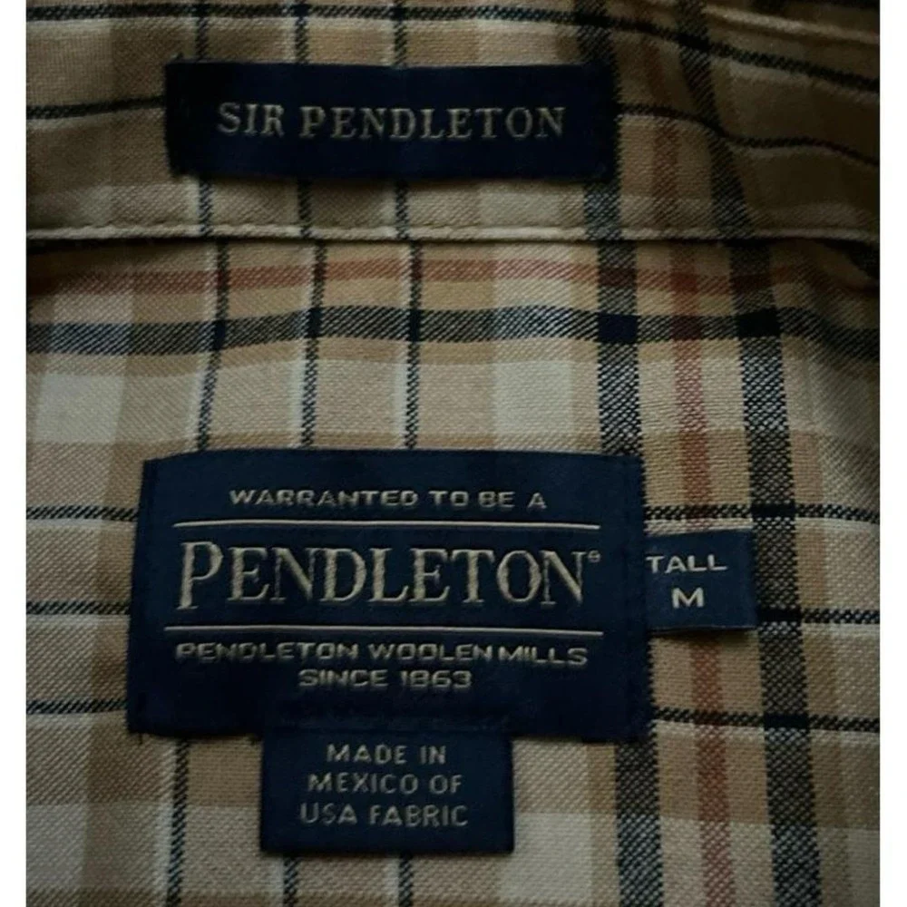 NWOT Sir Pendleton 100% Virgin‎ Wool Plaid Lodge Button Down Shirt